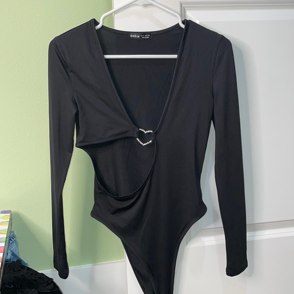 Rhinestone <3 cutout bodysuit ✨